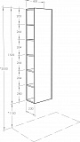 Шкаф-пенал Акватон Сканди 40x160 см белый / светлое дерево 1A253403SDB20 фото 5