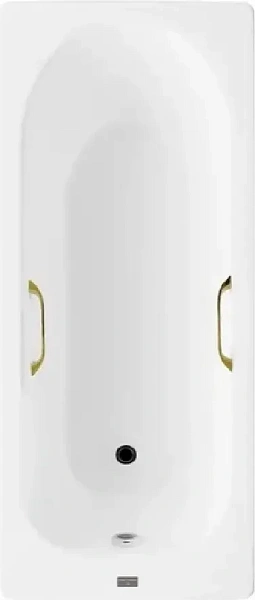 Чугунная ванна Vinsent Veron Soissons VCN1707042H/VH0012GD с квадратными золотыми ручками фото 1