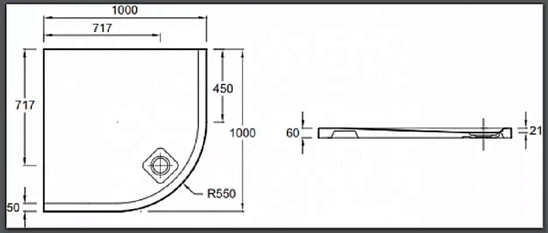 Ультратонкий душевой поддон Jacob Delafon Odeon Up 100x100 N123K-00 фото 2