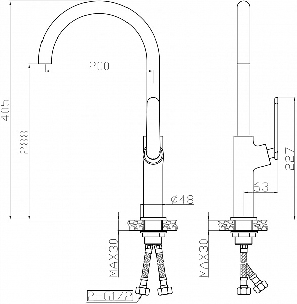 Смеситель Agger Beauty A2600100 для кухонной мойки фото 2