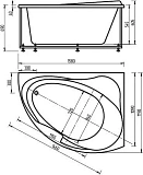 Акриловая ванна Aquatek Альтаир 160x120 ALT160-0000047 с каркасом и фронтальной панелью и сливом-переливом фото 4