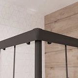 Душевой уголок Niagara Nova 80x195x80 _01801412 профиль черный стекло прозрачное с узором фото 3