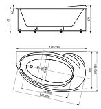 Акриловая ванна Aquatek Бетта 160x95 BET160-0000028 правая вклеенный каркас фото 6