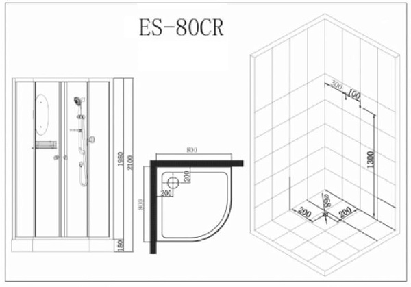 Душевая кабина Esbano Elegancia ESKB80CR фото 11