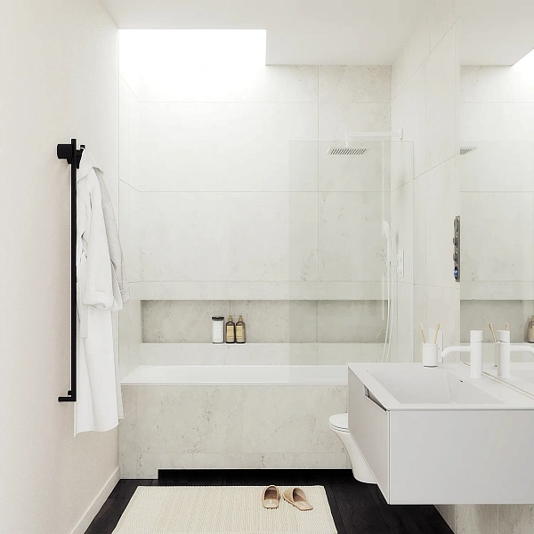 Шторка для ванны MaybahGlass 30x140 MGV-248-1у профиль белый стекло бесцветное фото 3