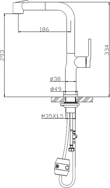 Смеситель BelBagno BB-LAM60-IN для кухонной мойки фото 2