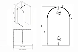 Душевая перегородка ABBER Immer Offen 120x200 AG64120B стекло прозрачное профиль черный фото 3