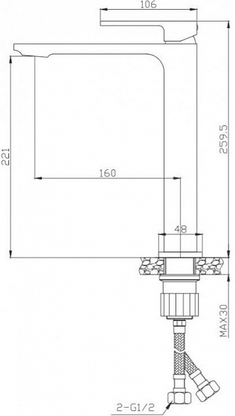 Смеситель BelBagno Luce LUC-LMC-CRM для раковины-чаши фото 2