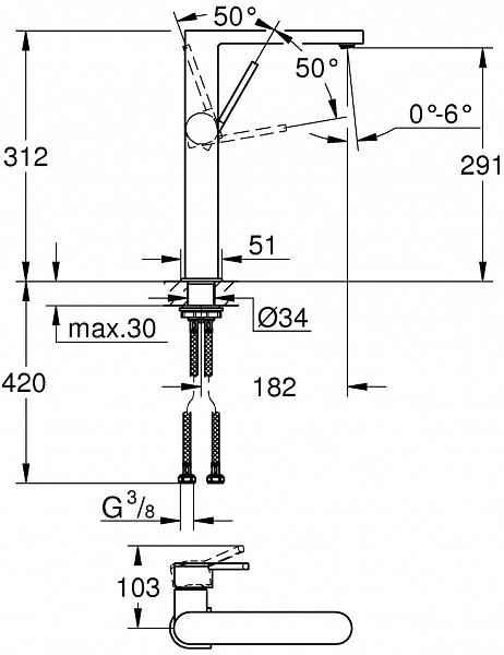 Смеситель Grohe Plus 32618AL3 для раковины-чаши фото 2