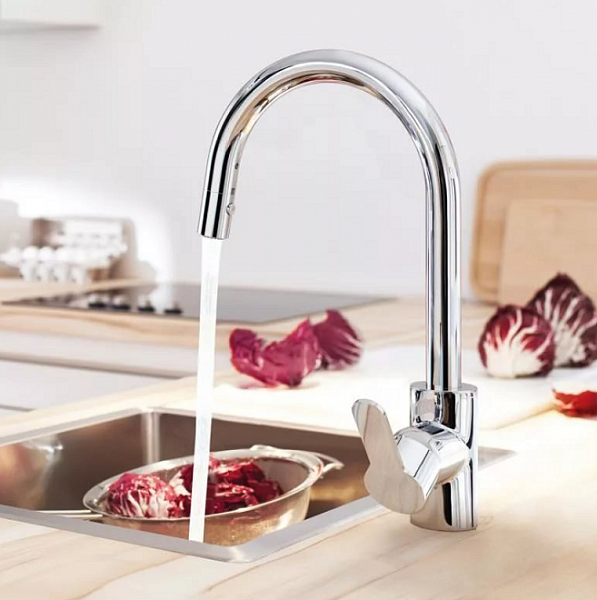 Смеситель Grohe Eurosmart Cosmopolitan 31482002 для кухонной мойки с выдвижным изливом фото 3