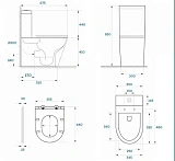 Унитаз-компакт Paomo Eva Vortex PO-40306 напольный безободковый с микролифтом фото 8