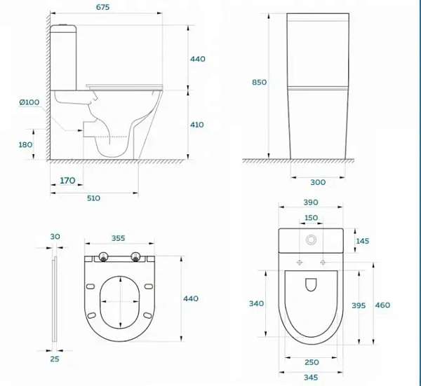 Унитаз-компакт Paomo Eva Vortex PO-40306 напольный безободковый с микролифтом фото 8