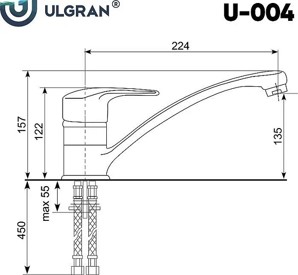 Смеситель Ulgran Classic U-004-345 для кухонной мойки фото 4