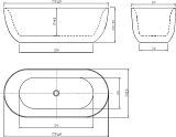 Акриловая ванна Aquatek Афина 170x80 см AQ-144778BL отдельно стоящая фото 2