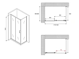 Душевой уголок ABBER Schwarzer Diamant 180x60 AG30180B-S60B стекло прозрачное профиль черный без поддона фото 5