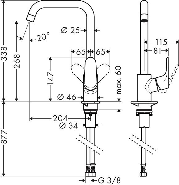 Смеситель Hansgrohe Focus M41 31820670 для кухонной мойки фото 2