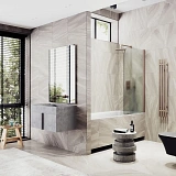 Шторка для ванны MaybahGlass 60x140 MGV-615-2 профиль бронза стекло сатин фото 2