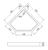 Душевой поддон Gemy 90x90 ST10T пятиугольный фото 2