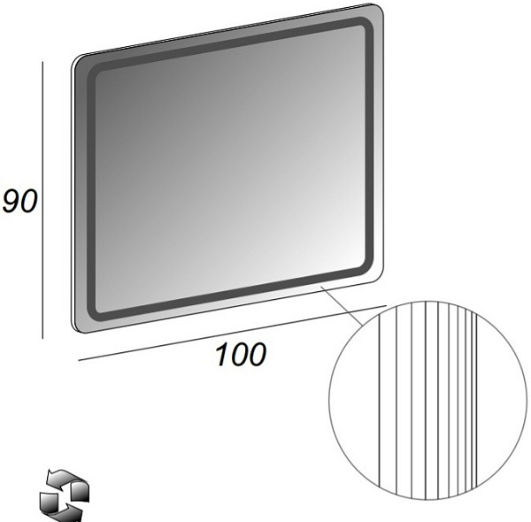 Зеркало Cezares 100х90 54352 с подсветкой фото 4