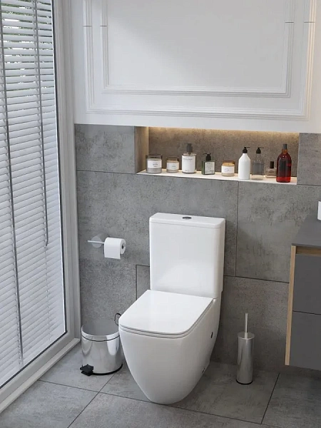 Унитаз-компакт Watersense Mandy Vortex W01855 напольный безободковый с микролифтом фото 8