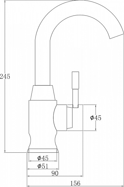 Смеситель Steel Hammer SH 6166 INOX для кухонной мойки фото 2