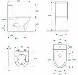 Унитаз-компакт Paomo Belinda Pro PO-40810 напольный безободковый с микролифтом фото 11