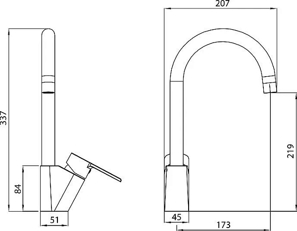 Смеситель Koller Pool Kvadro Arc KA0500 для кухонной мойки фото 2