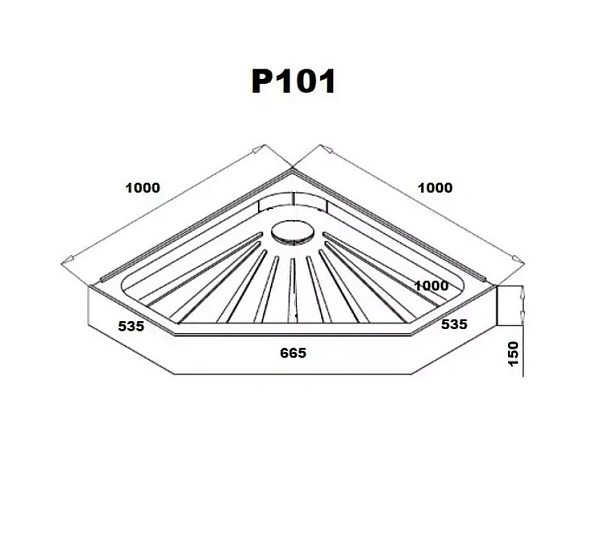 Душевой поддон Ceruttispa 100x100 P101 трапеция фото 2