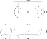 Акриловая ванна Aquatek Афина 170x80 см AQ-44778 отдельно стоящая фото 4