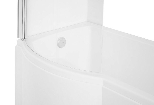 Акриловая ванна Besco Inspiro 150x70 WAI-150-NLE левая с душевой шторкой фото 4