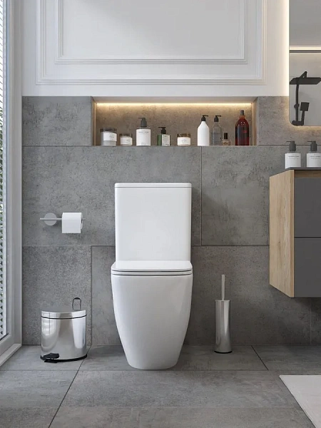 Унитаз-компакт Watersense Mandy Vortex W01855 напольный безободковый с микролифтом фото 9