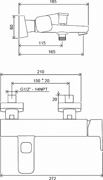 Смеситель Ravak 10° Free TD F 022.00/150 X070131 для ванны с душем фото 5