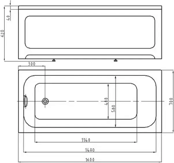 Акриловая ванна Aquatek Мия 160x70 MIY160-0000001 фото 5