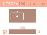 Раковина Acquabella Integra 100 см ENCIMERA.INTEGRA_CF_SLATE_100_NEGRO_SX левая фото 2