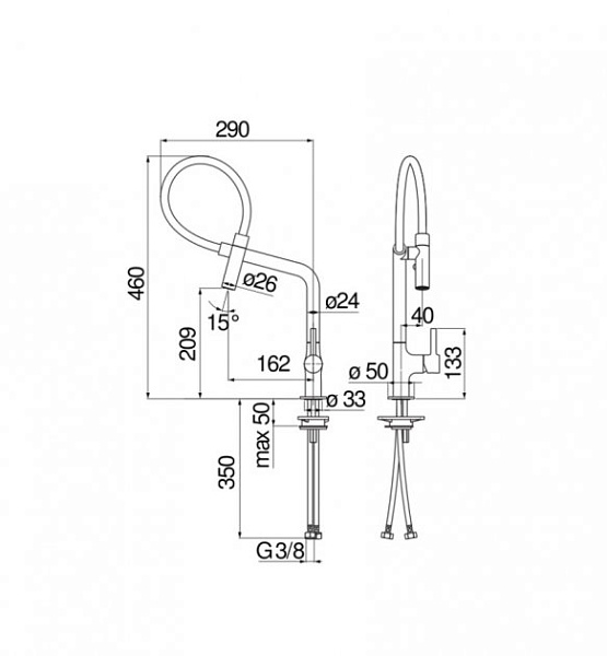 Смеситель Nobili Lamp MP119400CR для кухонной мойки фото 3