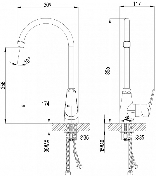 Смеситель Lemark Partner LM6555C для кухонной мойки фото 2