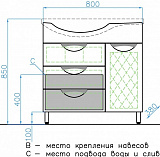 Мебель для ванной Style Line Жасмин 80 напольная левая фото 5