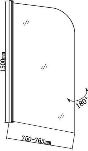 Шторка на ванну Aquanet SG-750 прозрачное стекло фото 3