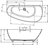 Ванна из искусственного камня Riho Granada B120001105 170x80 со сливом-переливом с подголовником правая фото 2