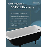 Ванна чугунная Delice Biove 170x75 DLR220509R с ручками фото 4