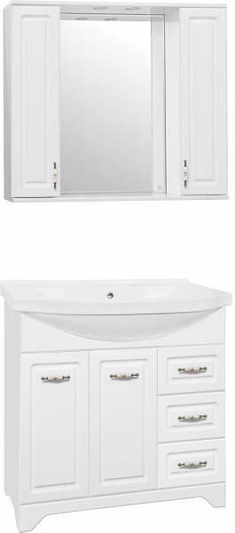 Мебель для ванной Style Line Олеандр-2 90 напольная белая фото 1
