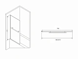 Душевая шторка на ванну ABBER Immer Offen 80x140 AG70080B стекло прозрачное профиль черный фото 2