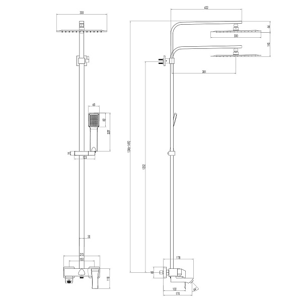 Душевая стойка Lemark Unit LM4562C со смесителем фото 2