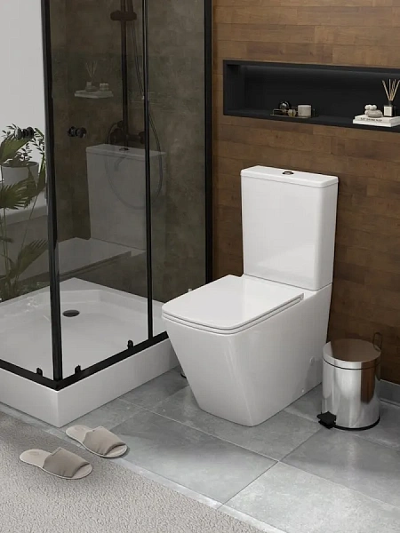 Унитаз-компакт Watersense Eva Vortex W00745 напольный безободковый с микролифтом фото 2