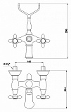 Смеситель Timo Ritz 0144Y Silver для ванны с душем, керамические ручки фото 2