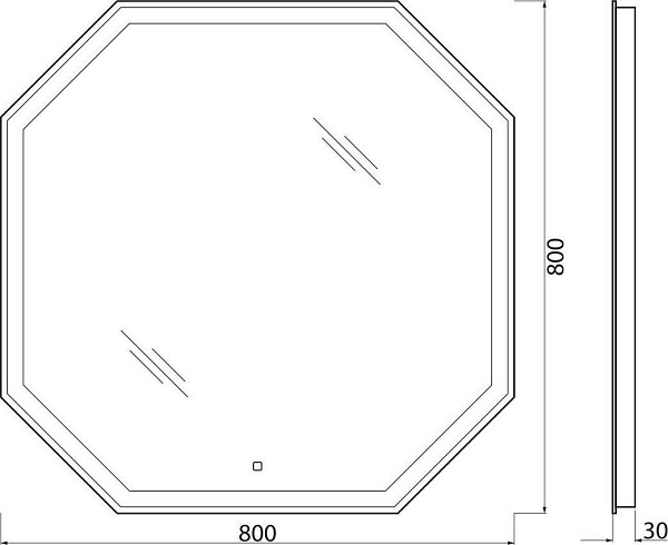 Зеркало BelBagno 80x80 SPC-OTT-800-800-LED-TCH с подсветкой фото 11