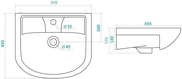 Мебельная раковина Style Line Ладога 50 ЛС-00000159 фото 2