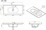 Раковина BelBagno 101 см LOV-1000-LVB фото 4