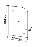 Шторка для ванны Grossman 80x140 GR-100P профиль хром стекло прозрачное с узором фото 3