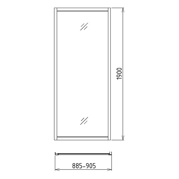Душевая перегородка GEMY 90x190 A90 стекло прозрачное профиль хром фото 3